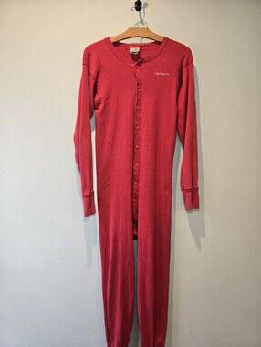 Vintage Carhartt Long John Union Suit 1 Piece Jumper Onesie Adult Men's Large